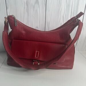 Y2K Style Maxx New York Red Pebble Leather Handbag Shoulder Bag 13x7